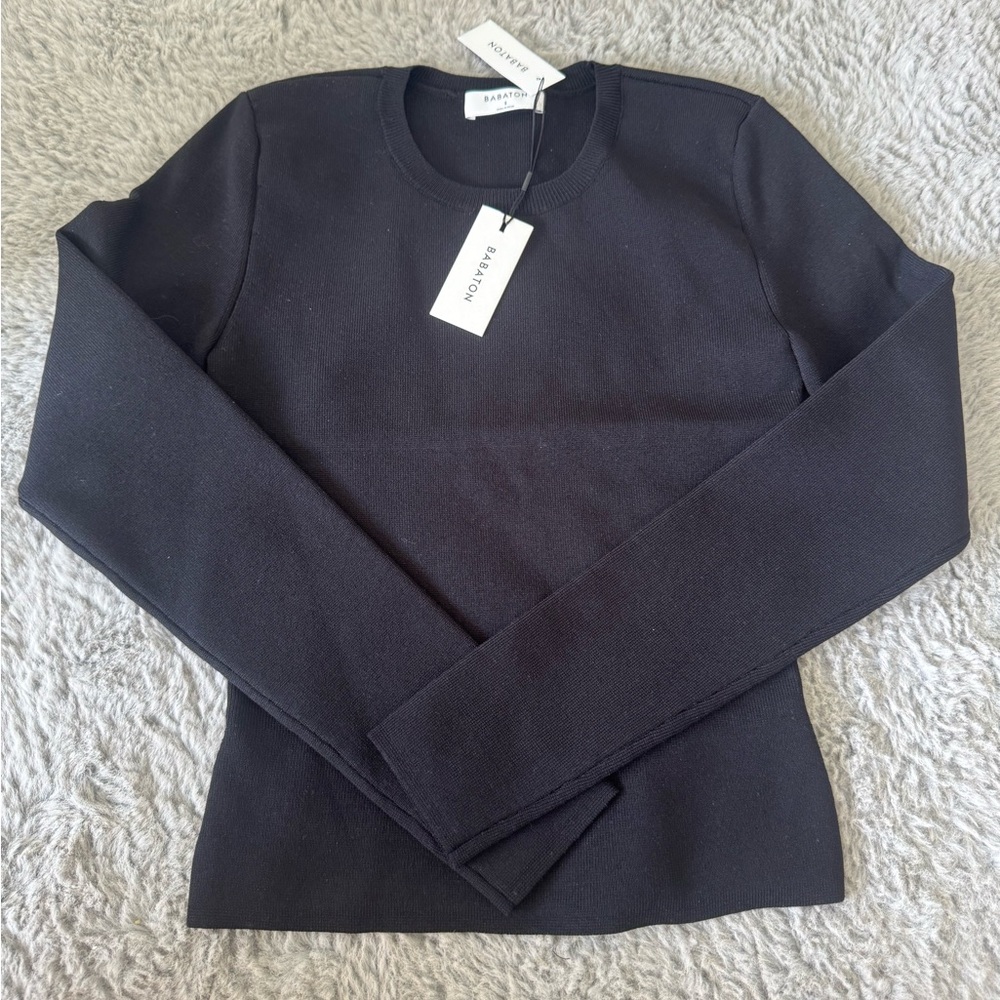 Babaton new long sleeve top in black